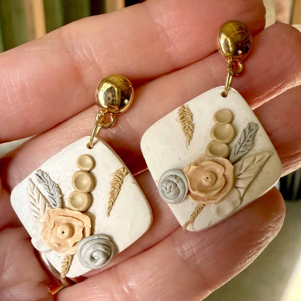 Handmade Bohemian floral earrings